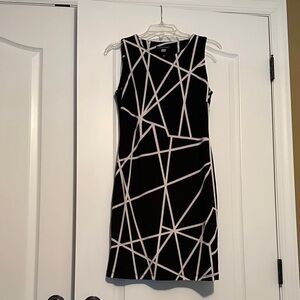 Tommy Bahama Black and White Abstract Midi Dress